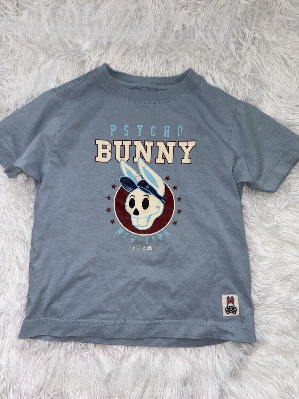 Psycho Bunny Sz. 4 Robert Godley NY Kids Logo Tee. Fun, Grt Item